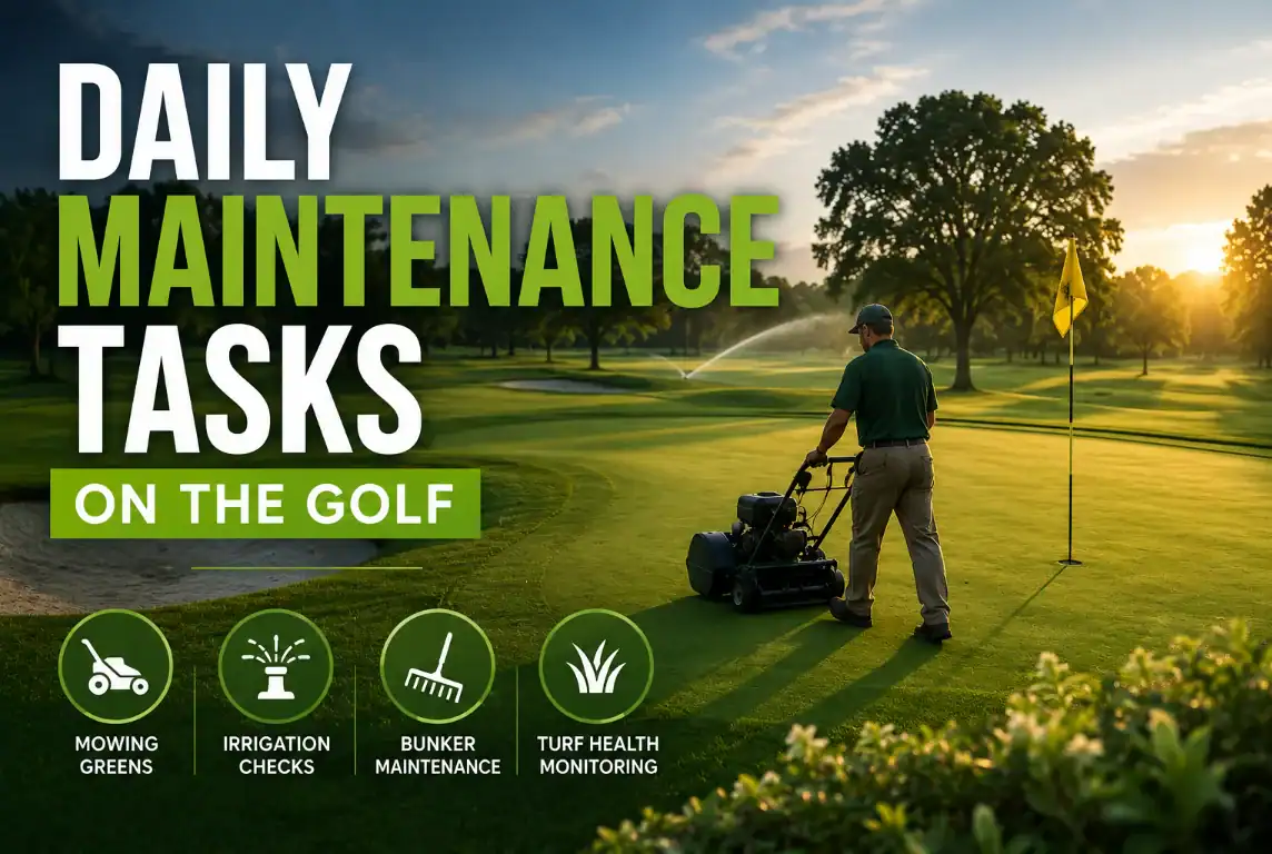daily maintenance on the golf course