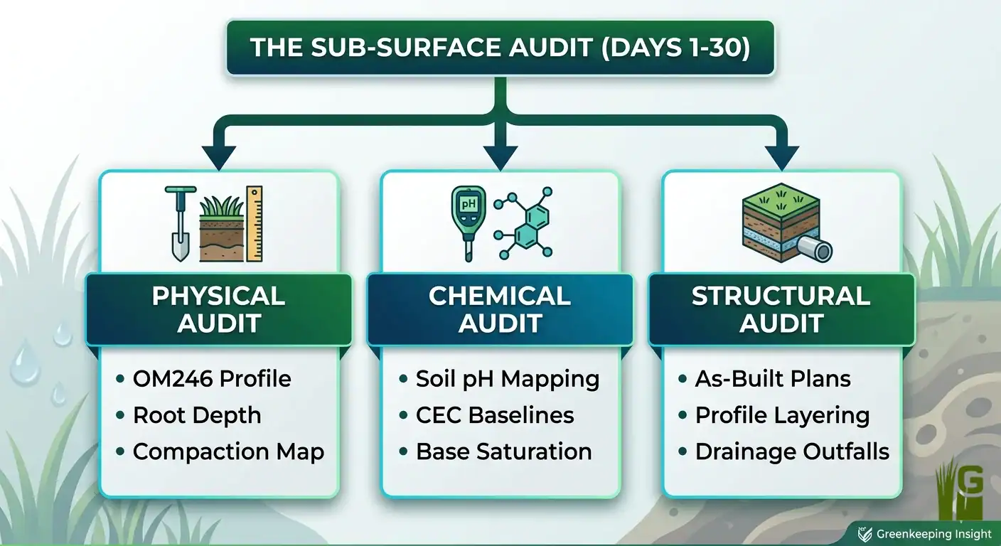 The golf course soil maintenance the sub surface audit