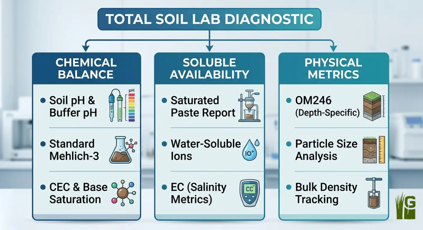 The golf course soil maintenance total soil lab diagnostic