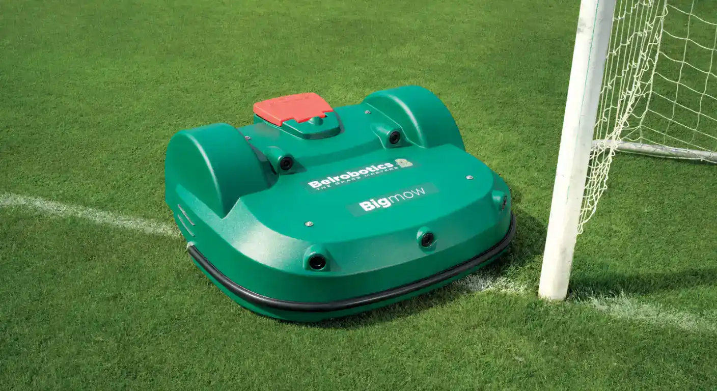 Belrobotics robotic mowers Bigmow robot at Hitchin Town FC
