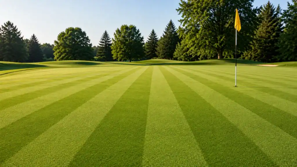 mowing golf greens