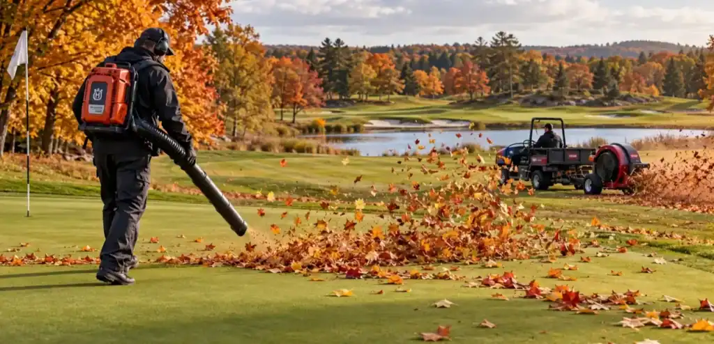 autumn golf course maintenance