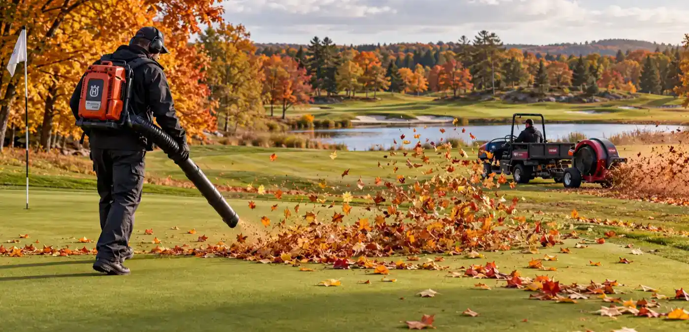autumn golf course maintenance
