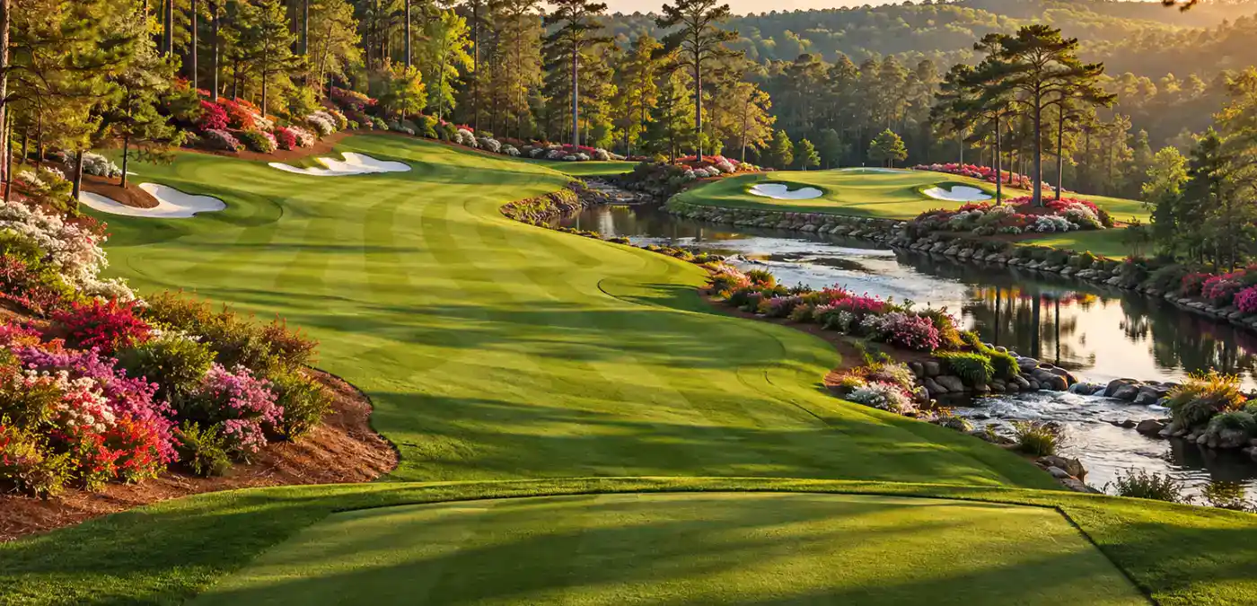 Heroic Golf Course design. Image inspired hole 13th Augusta National USA