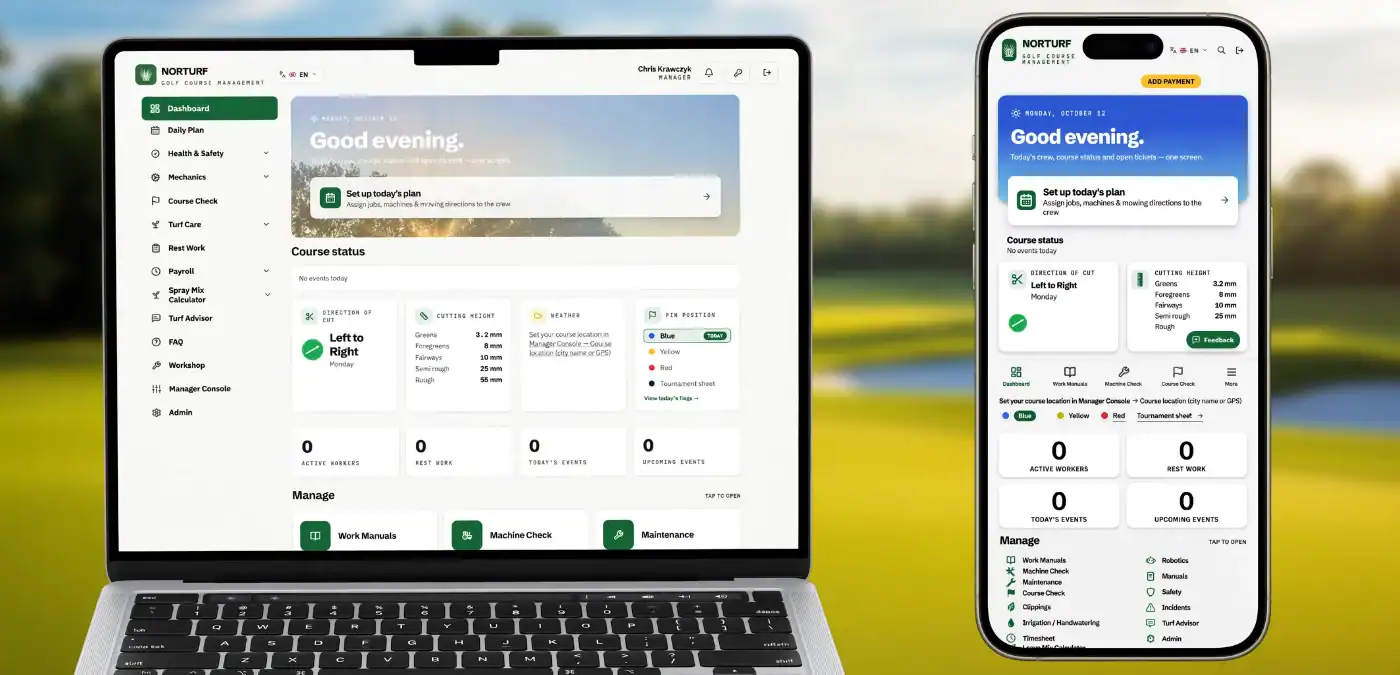 NORTURF app for greenkeepers